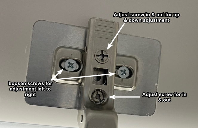 Overhead cabinet adjustment